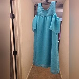 Girls blue/green dress size 7/8